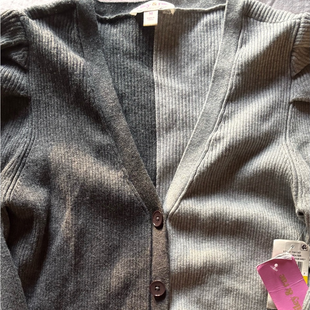 Riley & Rae Gray Button-Up Sweater